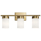 Ciona 24" 3 Light Vanity Light with Round Ribbed Glass Brushed Natural Brass настенный светильник 55112BNB Kichler — фото 4