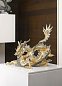 Фарфоровая скульптура дракона Great Dragon Lladro, золотой люстр 01001973 — фото 1