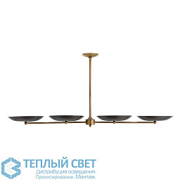 89015 Arteriors Griffith подвесная линейная люстра с пятью дисковыми плафонами на горизонтальной штанге