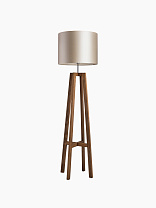 Торшер Heathfield Tripod — Антикварный дуб; Хромовая; Мунлайт Сатин, цвет шампанского