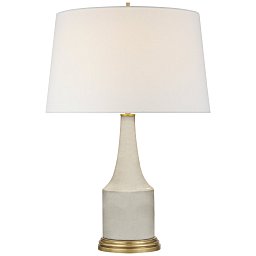 AH3082TS-L Visual Comfort Sawyer настольная лампа с бетонным основанием и абажуром из светлого текстиля