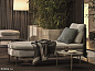 Tape cord outdoor Уличная кушетка с тканевой обивкой Minotti