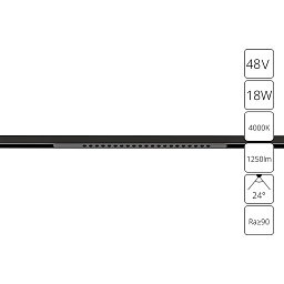 A7267PL-1BK Arte Lamp OPTIMA магнитный трековый светильник LED 18 Вт с узким отражателем 48V