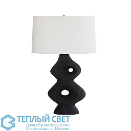 49077-372 Arteriors Jemai настольная лампа с чёрным фигурным основанием и светлым абажуром