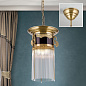 HL 6-1490/3 alt-MS/Stäbchen Pendant Light ADELE, antique brass, with crystal glass sticks, 37cm Orion — фото 1