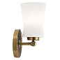 Brianne 9.5" 1 Light Wall Sconce with Satin Etched Cased Opal Glass Brushed Natural Brass настенный светильник 55115BNB Kichler