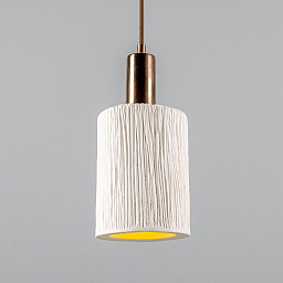 MLCMP085 Mullan Lighting Senna подвесной светильник с керамическим цилиндрическим плафоном матового белого цвета