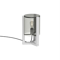 TRISTAR COATED ALU LAMP HEIGHT 45 CM WITH E27 FITTING AND SMOKE GLASS WHITE