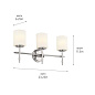 Ali 11.5" 3 Light Vanity Polished Nickel настенный светильник 55142PN Kichler