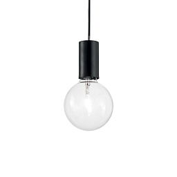 139685 Ideal lux Hugo подвесной светильник с круглым стеклянным плафоном и черным патроном