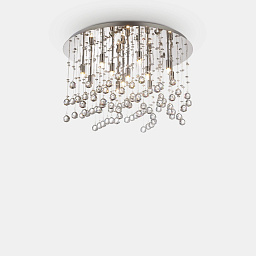 077802 Ideal lux Moonlight многоярусный потолочный светильник с металлическим основанием и стеклянными подвесками