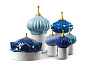 01040157 Lladro  набор из двух декоративных свечей в фарфоровых подсвечниках округлой формы — фото 2