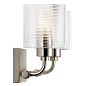 Harvan 15" 2 Light Vanity Light with Clear Ribbed Glass Satin Nickel  настенный светильник 55106SN Kichler — фото 4