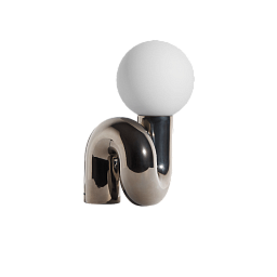 L0880805 La Petite Friture Neotenic Крупная настольная лампа с сферическим плафоном платиновая