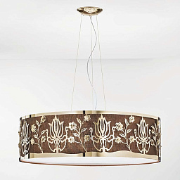 538/100 Light gold+Brown cotton IDL Margot подвесной светильник с тканевым абажуром золотисто-коричневого оттенка