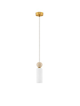 Opal Glass Stone Travertine Glossy Brushed Gold Metal Base LED G9 1x5Watt 100-240Volt IP20 Bulb Excluded D:6 H:35-225 cm