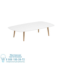 СТОЛ STYLETTO HIGH LOUNGE 220x120CM НОГИ ТИКА КЕРАМИЧЕСКАЯ СТОЛЕШНИЦА БЕЛЫЙ Royal Botania