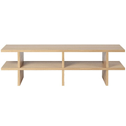 1104268685 Ferm Living Kona деревянная скамья с полкой и прямоугольным сиденьем