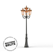 Louvre N° 11; one-piece clear glass Built-in LED 2700°K warm white 4x13W; Raw copper