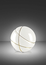 настольная лампа с шарообразным плафоном и золотистыми элементами