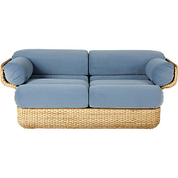 10111617 GUBI Basket Collection диван-корзина двухместный с ротанговым основанием и тканевой обивкой