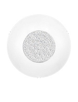 White Glass & Crystal White Metal LED E27 2x12 Watt 100-240 Volt IP20 Bulb Excluded D: 30 H:8 cm