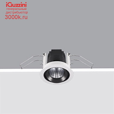 P323 Laser iGuzzini Adjustable (tilting) round recessed luminaire - LED - spot - White / gold satin-finish