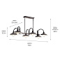 Marrus 6 Light Linear Chandelier Weathered Zinc and Anvil Iron люстра 52408WZC Kichler — фото 3