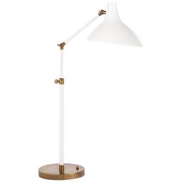 ARN3006WHT Visual Comfort Charlton настольная лампа с белым абажуром и металлической стойкой в стиле минимализм