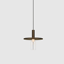 oran pendant kap glass in-nuit, double cylinder, F1, brushed bronze
