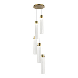 SL6236.303.05 ST-Luce Shampan подвесной многоуровневый светильник с цилиндрическими модулями из металла и стекла