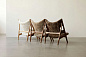 71058-002369 Audo Copenhagen Knitting Lounge Chair , Орех / Кожа Dakar 0842 — фото 3