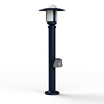 Newpark N° 5; Frosted glass E27 105W Plug; Steel blue