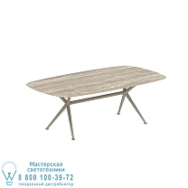 EXES СТОЛ 220X120CM АЛЮМИНИЕВЫЕ НОЖКИ SAND - СТОЛЕШНИЦА СТОЛА CERAMIC TRAVERTINO Royal Botania