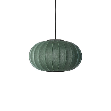KWO57 TG LED Knit-Wit Made By Hand Подвесной светильник с овальным текстильным абажуром зелёного цвета с LED