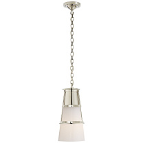 Robinson Medium Pendant полированный никель с белым стеклом