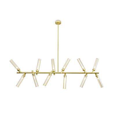 подвесной светильник с пересекающимися цилиндрами и золотой отделкой