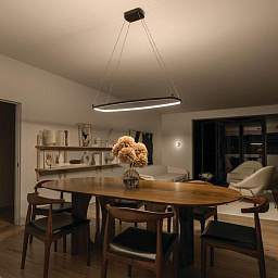 84312MBK Kichler Koloa подвесная линейная люстра с LED-подсветкой в матовом чёрном цвете