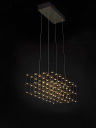 Подвесной светильник Cosmos Square Double Quasar, 87,5 см, никель 11-8903