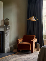 Торшер Heathfield Sonny — Лесной зеленый; Антикварная латунь; Ротанг, без подкладки