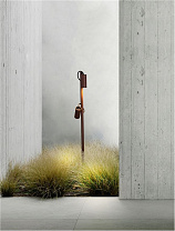 Corten Aluminium LED 13Watt 220-240Volt 844Lm IP65 3000K D:10.5 H:122 cm spike 21 cm