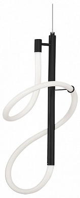 подвесной светильник с асимметричным световым кольцом и черным креплением