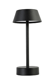 SANTA LG1 BLACK Crystal Lux Santa настольная лампа с компактным абажуром и круглым основанием в черном цвете