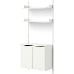 42914 New Works New Works Shelving System настенная стеллажная система с высоким шкафом и белыми полками