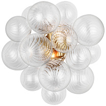 Talia Medium Sconce золото с прозрачным завитковым стеклом