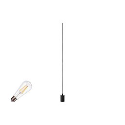 Трековый подвесной светильник SLV FITU LAMP SET, для однофазного трека, с лампой E27, кабель 5 м, диммируемый