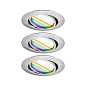 92467 Paulmann Choose Coin Круглая 90 мм 20° Монета 3x4,9 Вт 3x420 лм 230 В с регулировкой яркости RGBW+ Матовое железо — фото 1