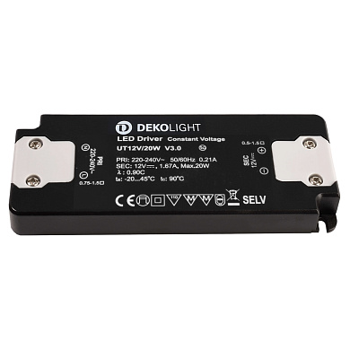 862232 Deko-Light Flat LED driver серый черный