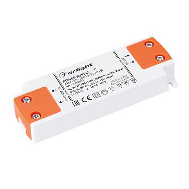 029376(1) Arlight блок питания ARV-SP-24015-FLAT-B (24V, 0.63A, 15W)