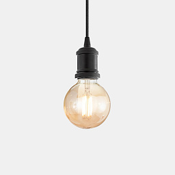 139425 Ideal lux Frida подвесной светильник с открытой лампой на черном патроне в стиле ретро